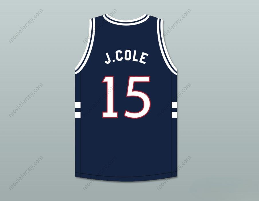 CUSTOM ANY Name Number J. COLE 15 BULLDOGS HIGH SCHOOL NAVY BLUE BASKETBALL JERSEY Top Stitched S-6XL