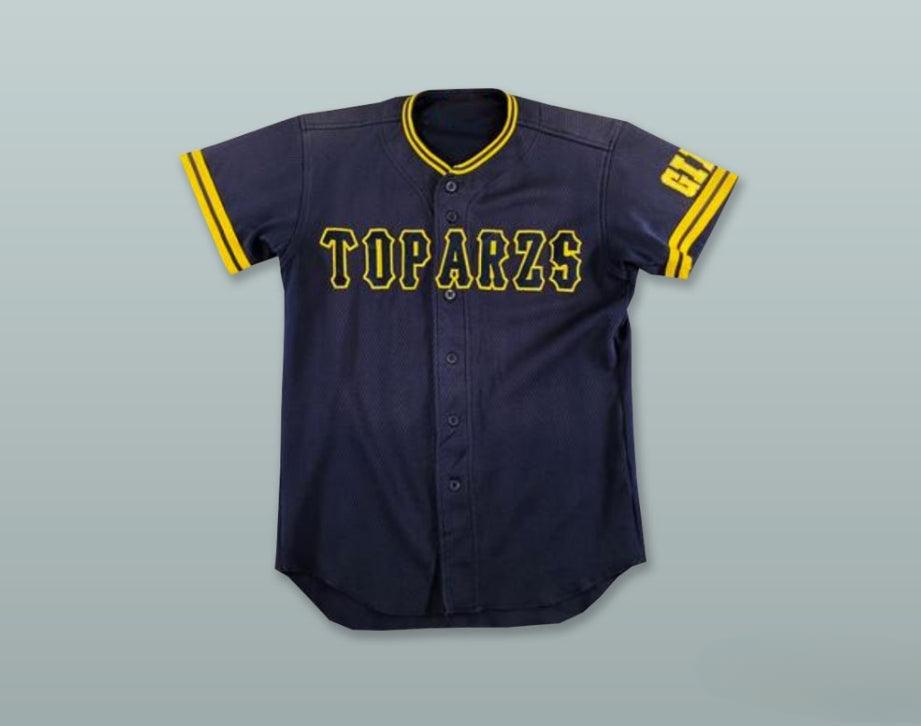 Custom Any Name Number TOPARZS GIFU 16 NAVY BLUE BUTTON DOWN BASEBALL JERSEY Top Stitched S-6XL
