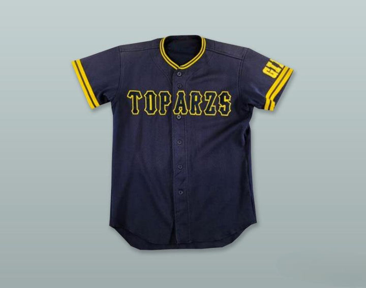 Custom Any Name Number TOPARZS GIFU 16 NAVY BLUE BUTTON DOWN BASEBALL JERSEY Top Stitched S-6XL