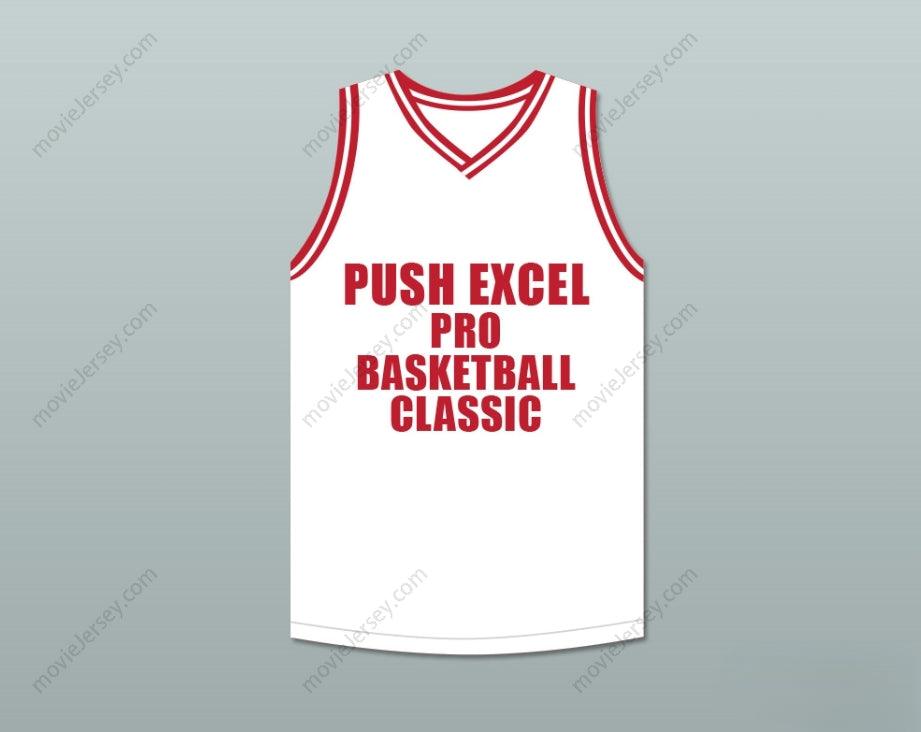 CUSTOM ANY Name Number SPUD WEBB 4 PUSH EXCEL PRO BASKETBALL CLASSIC WHITE BASKETBALL JERSEY 1988 CHARITY EVENT Top Stitched S-6XL