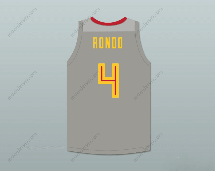 CUSTOM ANY Name Number RAJON RONDO 4 OAK HILL ACADEMY GRAY BASKETBALL JERSEY Top Stitched S-6XL