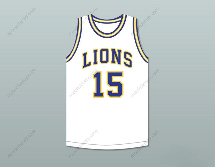 CUSTOM ANY Name Number JEFF HORNACEK 15 LYONS TOWNSHIP HIGH SCHOOL LIONS WHITE BASKETBALL JERSEY 2 Top Stitched S-6XL
