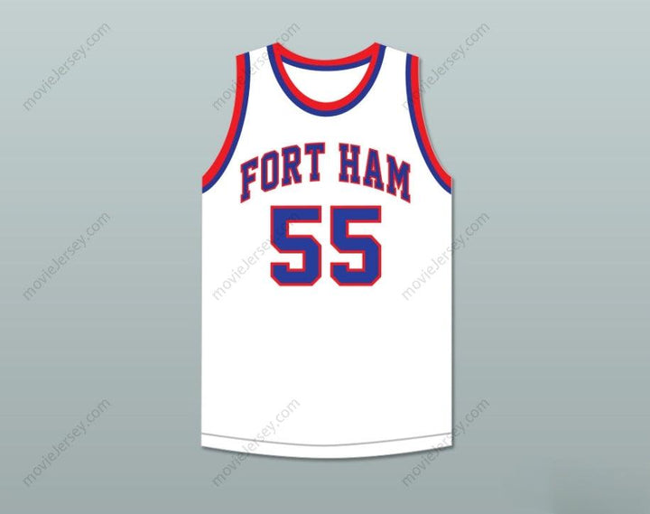 CUSTOM ANY Name Number BERNARD KING 55 FORT  HIGH SCHOOL TIGERS WHITE BASKETBALL JERSEY 2 Top Stitched S-6XL