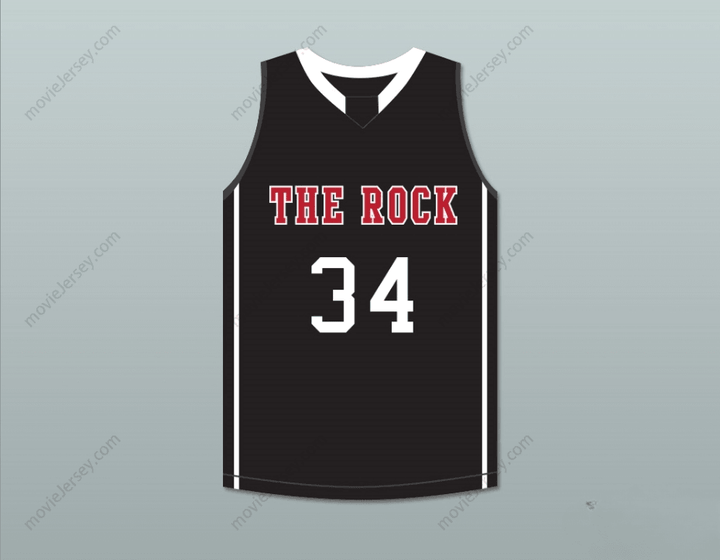 CUSTOM ANY Name Number JOEL EMBIID 34 THE ROCK HIGH SCHOOL BLACK BASKETBALL JERSEY 2 Top Stitched S-6XL
