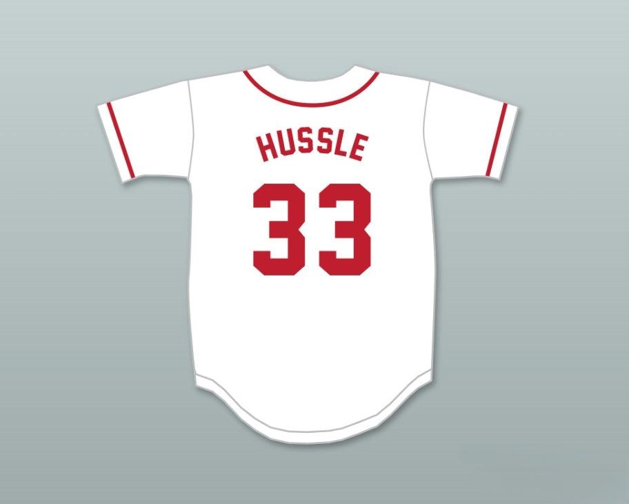 Custom Any Name Number NIPSEY HUSSLE 33 CRENSHAW WHITE AND RED BASEBALL JERSEY Top Stitched S-6XL