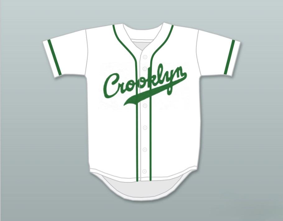 Custom Any Name Number CROOKLYN GREEN ON WHITE BASEBALL JERSEY ANY NAME OR NUMBER Top Stitched S-6XL