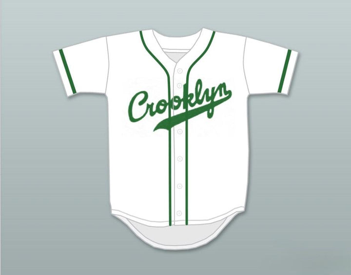 Custom Any Name Number CROOKLYN GREEN ON WHITE BASEBALL JERSEY ANY NAME OR NUMBER Top Stitched S-6XL