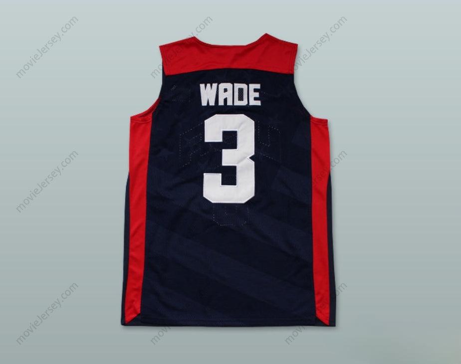 CUSTOM ANY Name Number DWYANE WADE 3 TEAM USA BASKETBALL JERSEY Top Stitched S-6XL