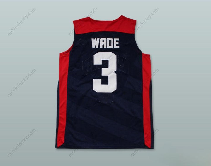 CUSTOM ANY Name Number DWYANE WADE 3 TEAM USA BASKETBALL JERSEY Top Stitched S-6XL