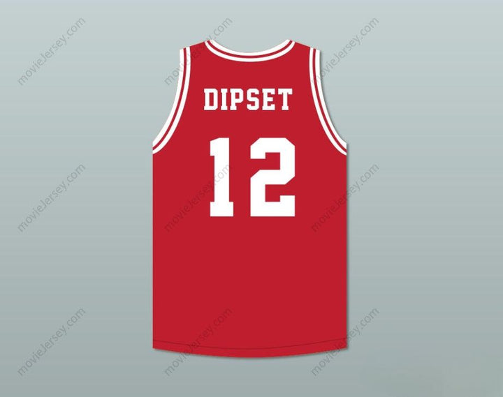 CUSTOM ANY Name Number RAPPER CAMERON GILES 'DIPSET' 12 NAVARRO  RED BASKETBALL JERSEY Top Stitched S-6XL
