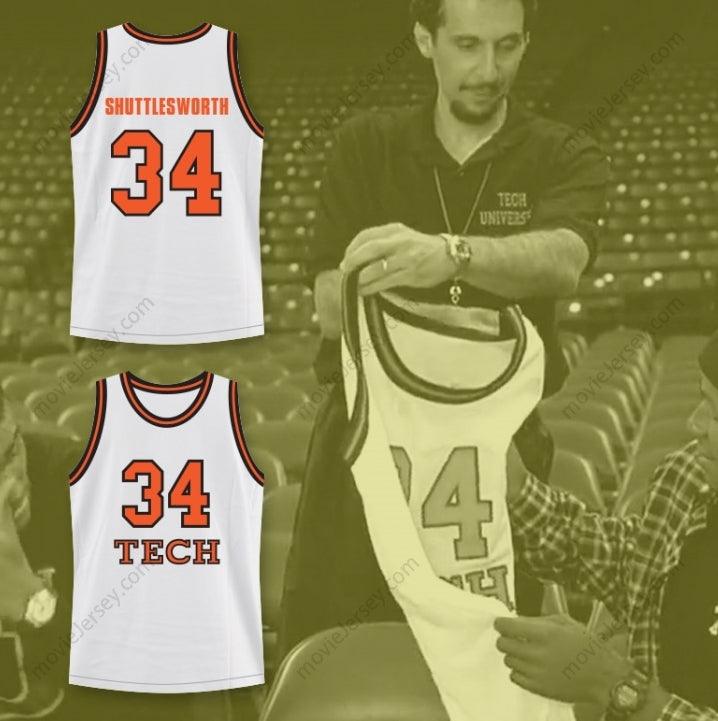 CUSTOM ANY Name Number JESUS SHUTTLESWORTH 34 TECH U HOME BASKETBALL JERSEY HE GOT GAME Top Stitched S-6XL