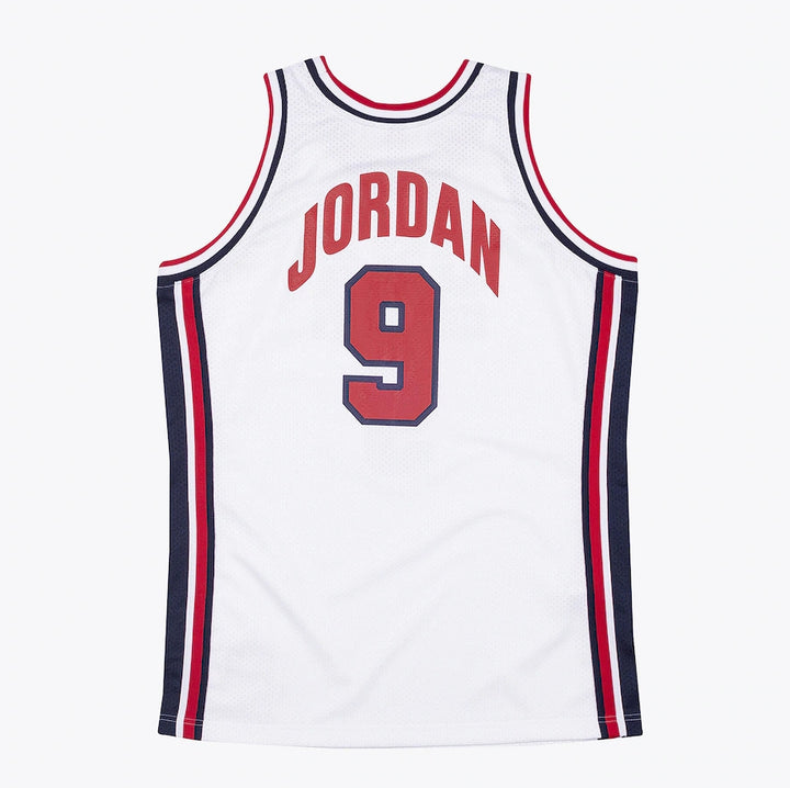 Michael Jordan #9 White Navy Blue USA Basketball 1992 Player Basketball Jersey