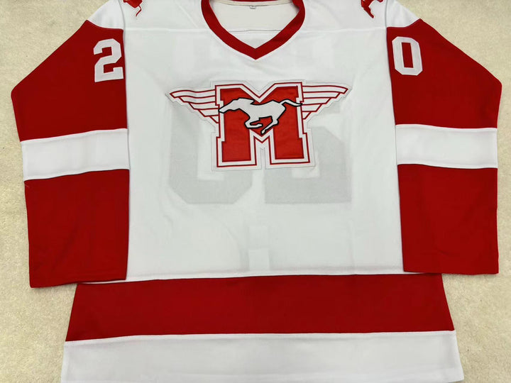 Custom Any Name Number KEANU REEVES HEAVER 20 HAMILTON MUSTANGS HOCKEY JERSEY YOUNGBLOOD MOVIE Stitched Top Stitched S-6XL