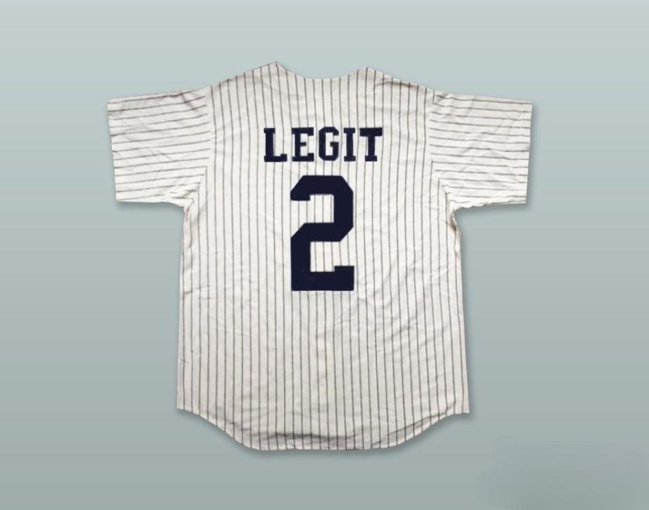 Custom Any Name Number 2 LEGIT WHITE PINSTRIPED BASEBALL JERSEY Top Stitched S-6XL