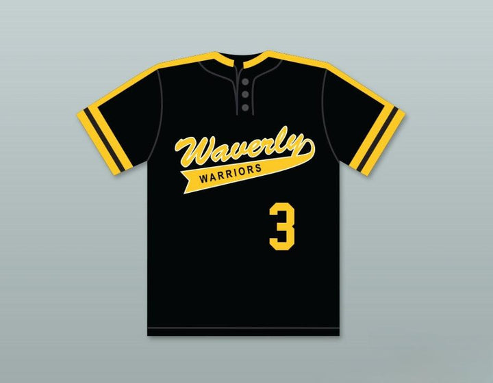 Custom Any Name Number JOHN SMOLTZ 3  SENIOR HIGH SCHOOL WARRIORS BLACK BASEBALL JERSEY 2 Top Stitched S-6XL