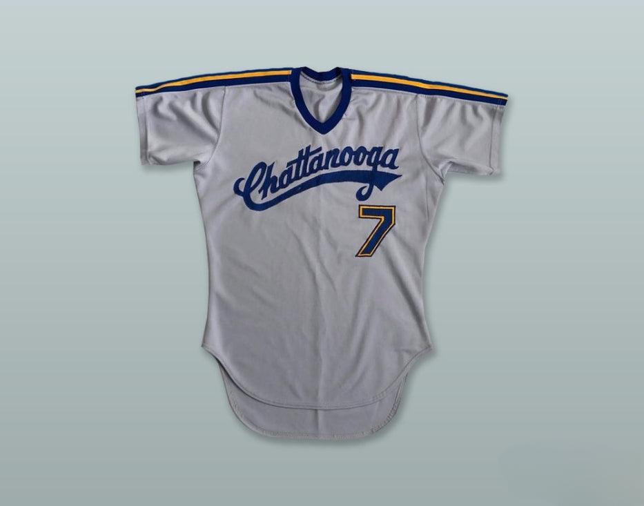 Custom Any Name Number LOOKOUTS 7 GRAY BASEBALL JERSEY Top Stitched S-6XL