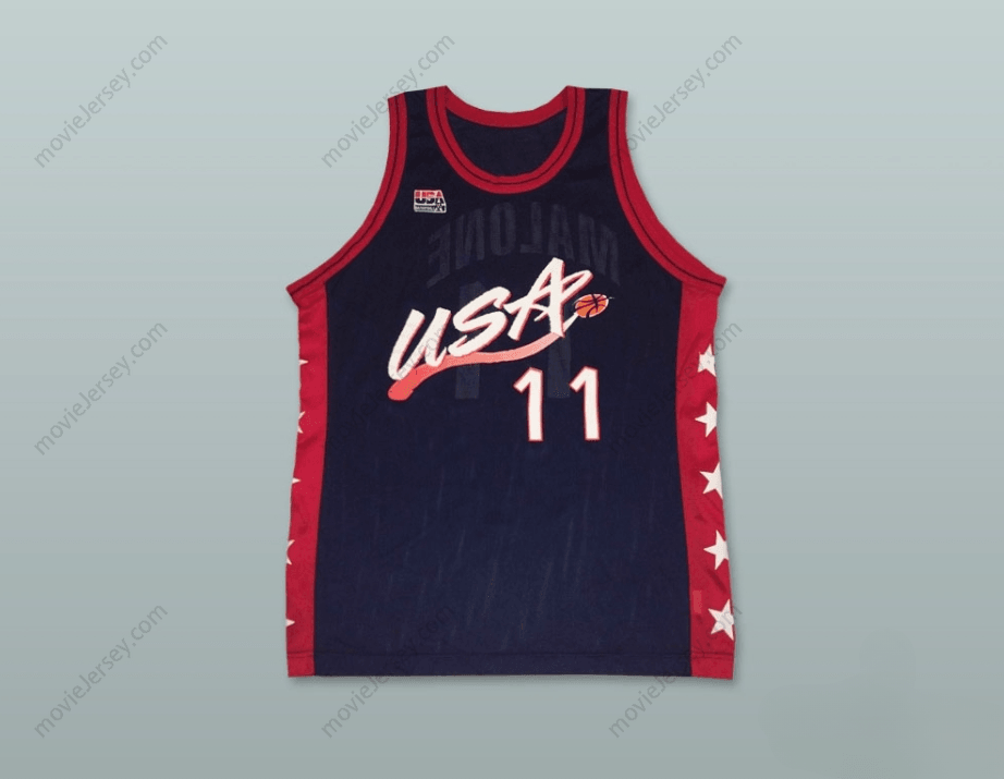 CUSTOM ANY Name Number 1996 KARL MALONE 11 USA TEAM AWAY BASKETBALL JERSEY Top Stitched S-6XL