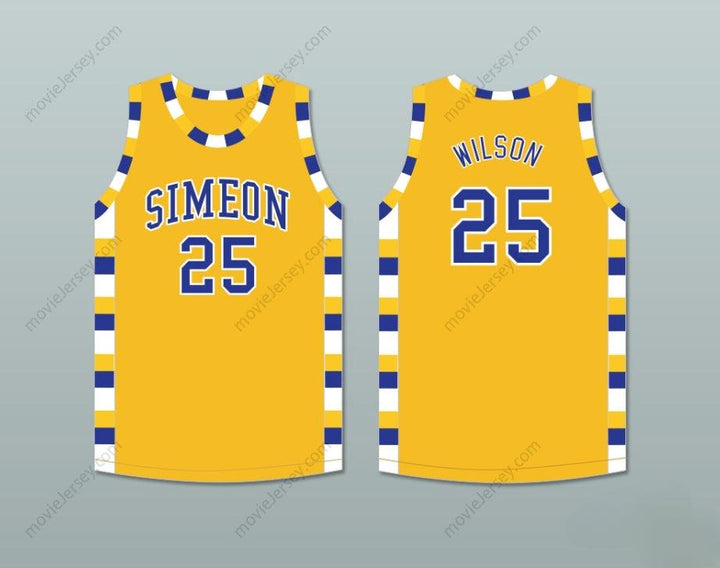 CUSTOM ANY Name Number BEN WILSON 25 SIMEON CAREER ACADEMY WOLVERINES YELLOW GOLD BASKETBALL JERSEY Top Stitched S-6XL