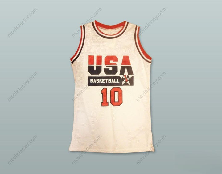 CUSTOM ANY Name Number CLYDE DREXLER 10 USA HOME BASKETBALL JERSEY Top Stitched S-6XL
