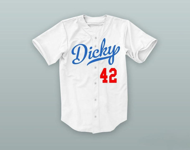 Custom Any Name Number LIL DICKY 42 WHITE BASEBALL JERSEY Top Stitched S-6XL