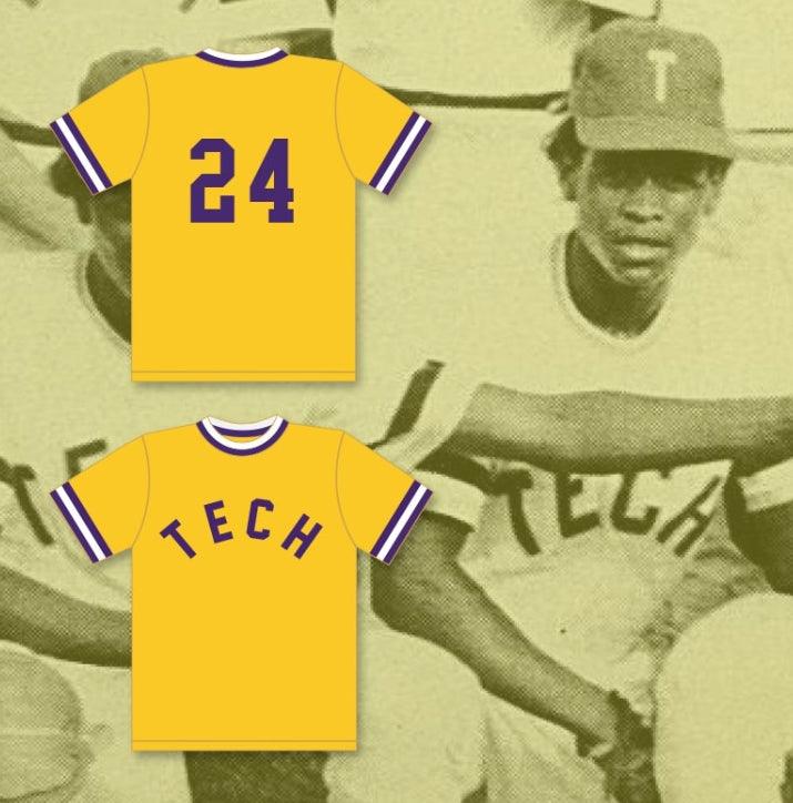 Custom Any Name Number RICKY HENDERSON 24  TECHNICAL HIGH SCHOOL BULLDOGS YELLOW BASEBALL JERSEY 1 Top Stitched S-6XL