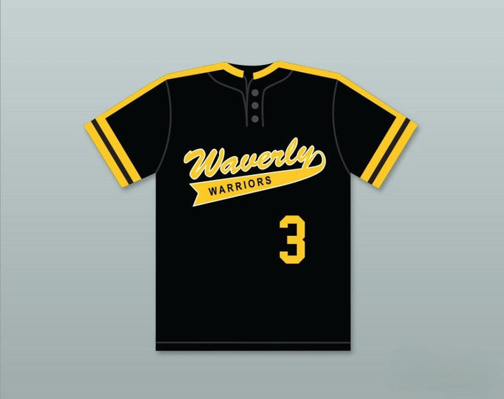 Custom Any Name Number JOHN SMOLTZ 3  SENIOR HIGH SCHOOL WARRIORS BLACK BASEBALL JERSEY 1 Top Stitched S-6XL
