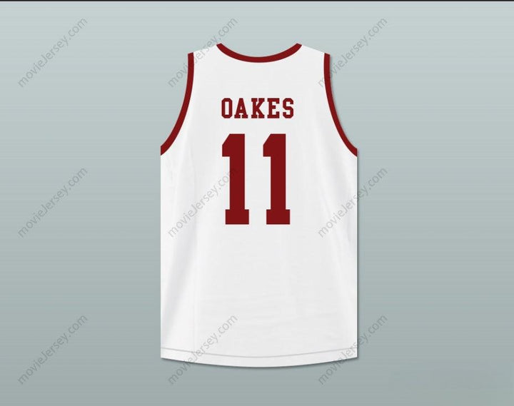 CUSTOM ANY Name Number WALTER OAKES 11 HILLMAN COLLEGE WHITE BASKETBALL JERSEY WITH EAGLE PATCH Top Stitched S-6XL