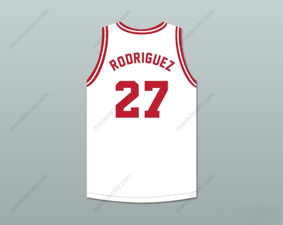 CUSTOM ANY Name Number GUILLERMO RODRIGUEZ 27 TIJUANA PIRANHAS WHITE BASKETBALL JERSEY MEXICAN EXPANSION TEAM Top Stitched S-6XL