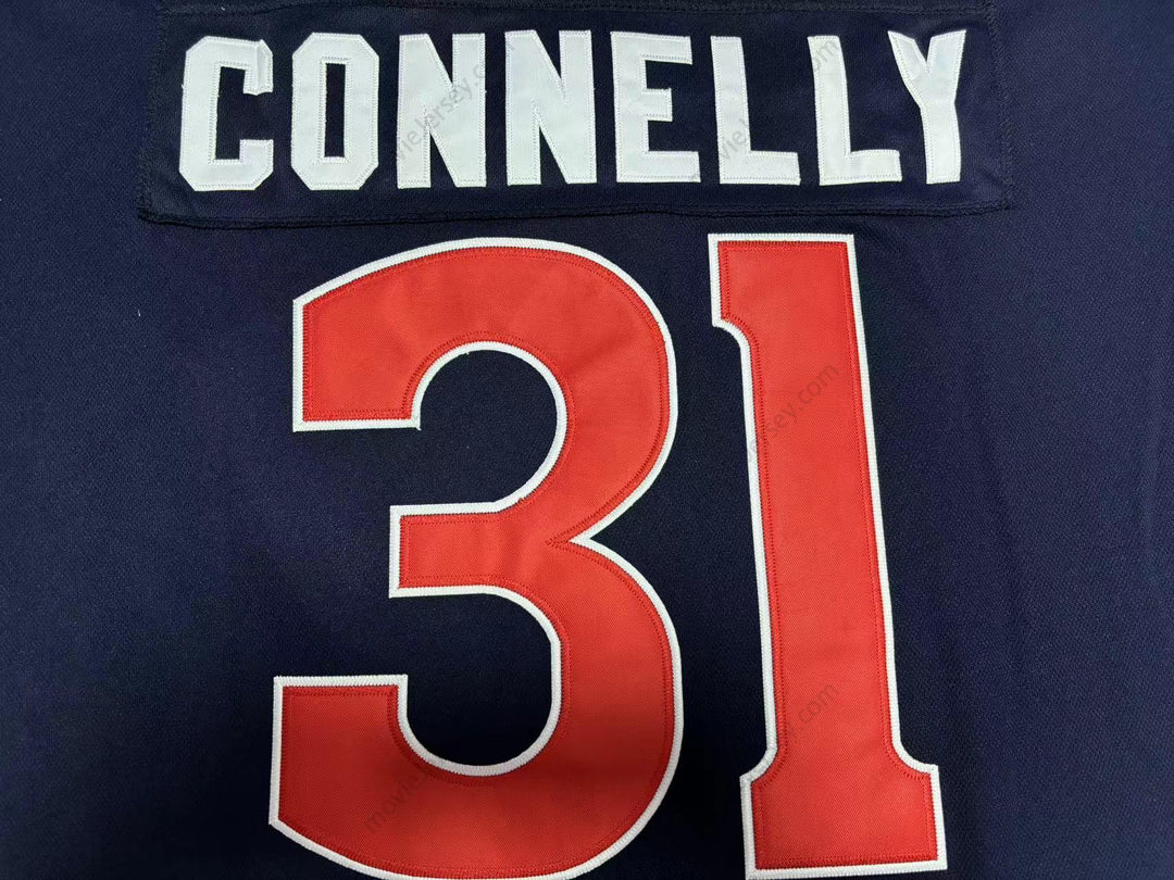 Custom Any Name Number SHANE CONNELLY 31 SOUTH CAROLINA STING RAYS NAVY BLUE HOCKEY JERSEY Top Stitched S-6XL