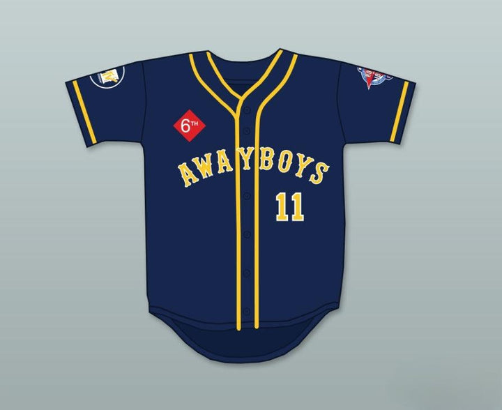 Custom Any Name Number ERIC NIES 11 AWAYBOYS BASEBALL JERSEY 6TH ANNUAL ROCK N' JOCK SOFTBALL CHALLENGE 1995 Top Stitched S-6XL