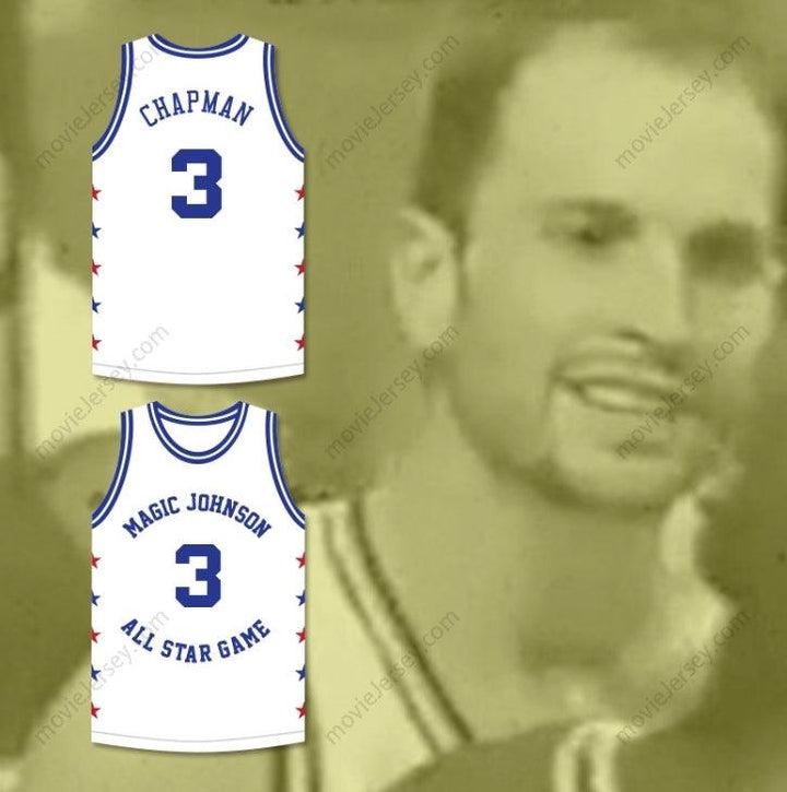CUSTOM ANY Name Number REX CHAPMAN 3 MAGIC JOHNSON ALL STAR GAME WHITE BASKETBALL JERSEY 1990 MIDSUMMER NIGHT'S MAGIC CHARITY EVENT Top Stitched S-6XL