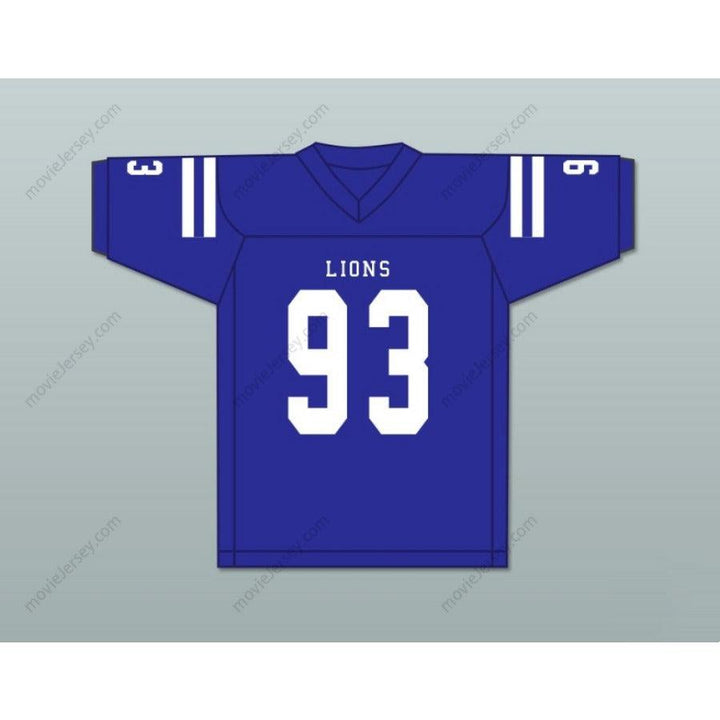 CUSTOM ANY Name Number KINGSLEY ENAGBARE 93 PEACHTREE RIDGE HIGH SCHOOL LIONS BLUE Football Jersey Top Stitched S-6XL