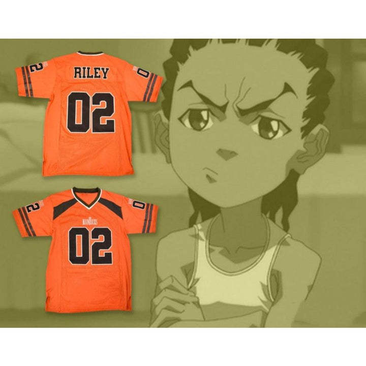 CUSTOM ANY Name Number RILEY 02 THE BOONDOCKS ORANGE Football Jersey Top Stitched S-6XL