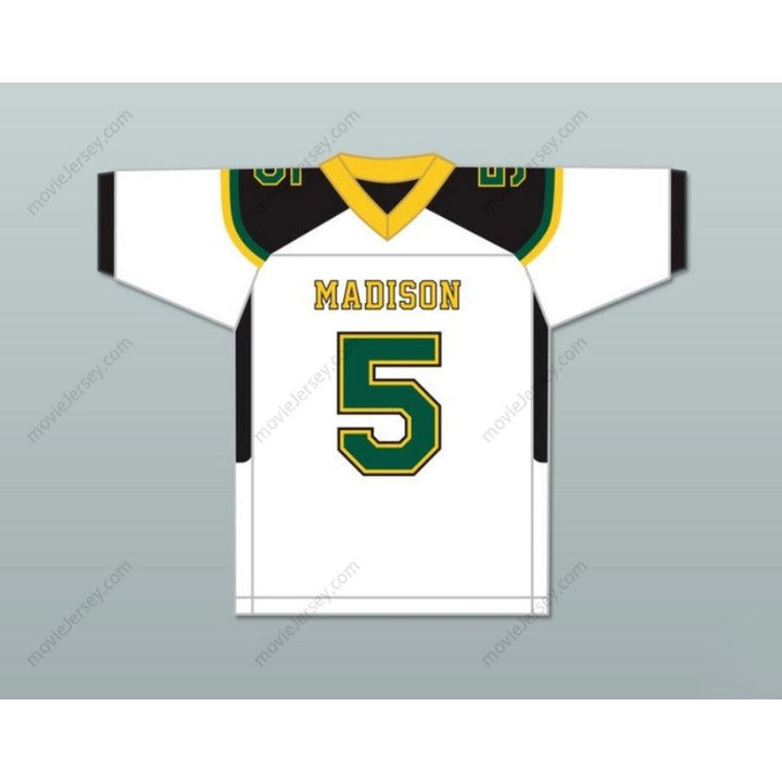 CUSTOM ANY Name Number DANNY GRAY 5 JAMES MADISON HIGH SCHOOL TROJANS WHITE Football Jersey Top Stitched S-6XL