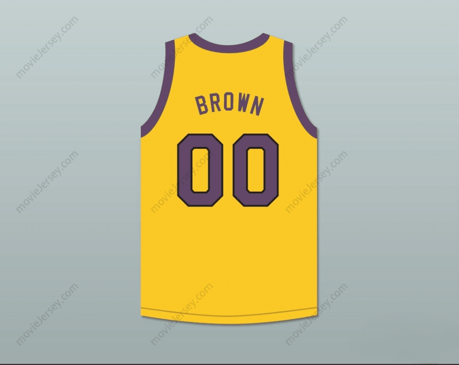 CUSTOM ANY Name Number COLE BROWN 00 YELLOW BASKETBALL JERSEY MARTIN Top Stitched S-6XL