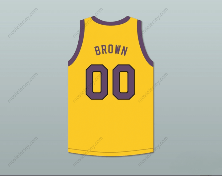 CUSTOM ANY Name Number COLE BROWN 00 YELLOW BASKETBALL JERSEY MARTIN Top Stitched S-6XL