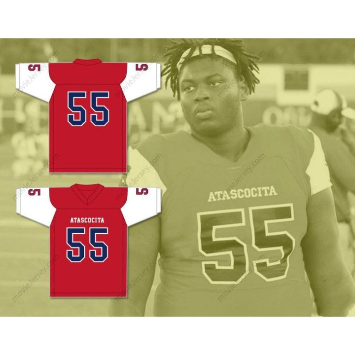 CUSTOM ANY Name Number KENYON GREEN 55 ATASCOCITA HIGH SCHOOL  Football Jersey Top Stitched S-6XL