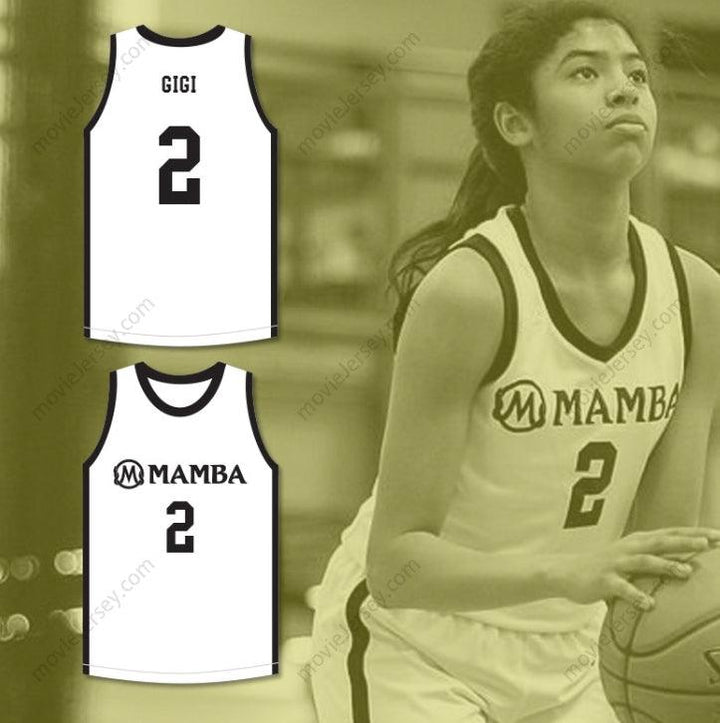 CUSTOM ANY Name Number GIGI 2 MAMBA BALLERS WHITE BASKETBALL JERSEY Top Stitched S-6XL