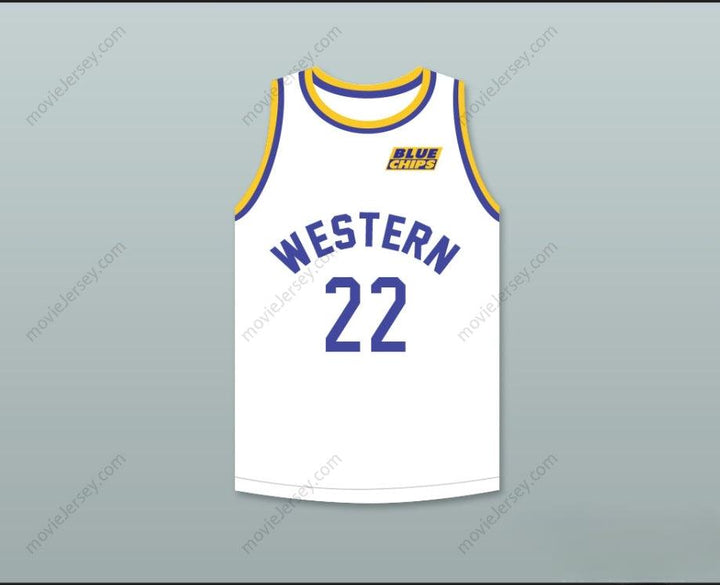 CUSTOM ANY Name Number ANFERNEE HARDAWAY BUTCH MCRAE 22   WHITE BASKETBALL JERSEY WITH BLUE CHIPS PATCH Top Stitched S-6XL