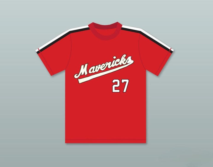 Custom Any Name Number REGGIE THOMAS 27   RED BASEBALL JERSEY THE BATTERED BASTARDS OF BASEBALL Top Stitched S-6XL