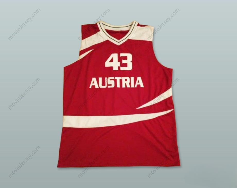 CUSTOM ANY Name Number AUSTRIA 43 NATIONAL TEAM BASKETBALL JERSEY Top Stitched S-6XL