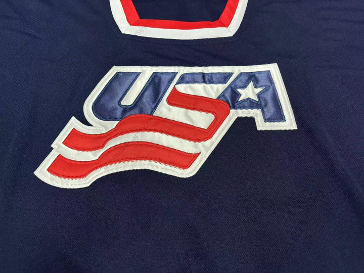 Custom Any Name Number DONALD TRUMP 45 USA NAVY BLUE HOCKEY JERSEY Top Stitched S-6XL