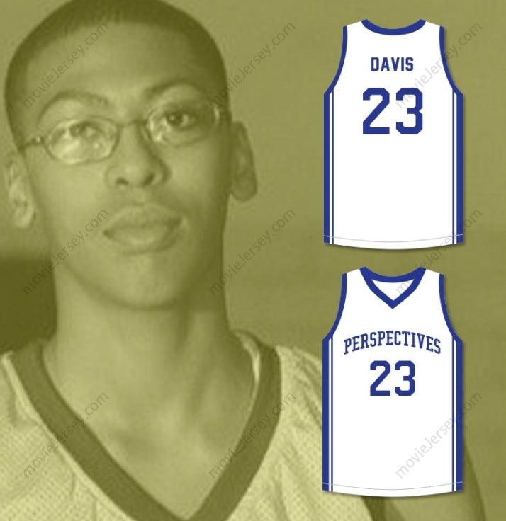 CUSTOM ANY Name Number ANTHONY DAVIS 23 PERSPECTIVES CHARTER SCHOOL WHITE BASKETBALL JERSEY 2 Top Stitched S-6XL