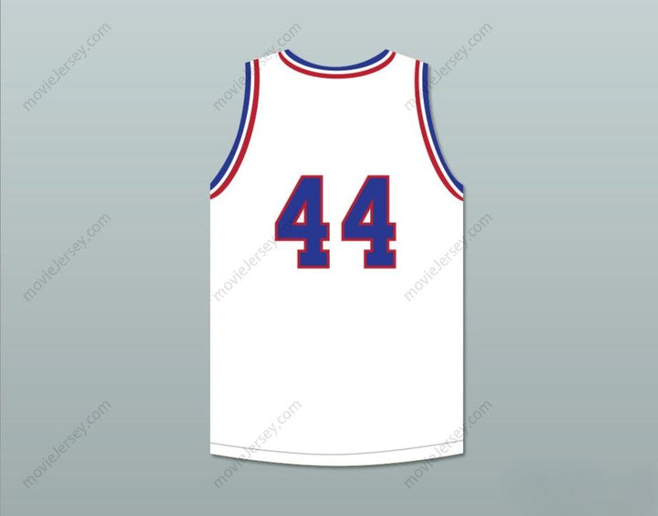 CUSTOM ANY Name Number REGGIE REYNOLDS 44 WILL FOSTER HIGH SCHOOL PATRIOTS WHITE BASKETBALL JERSEY THE RED SNEAKERS 1 Top Stitched S-6XL