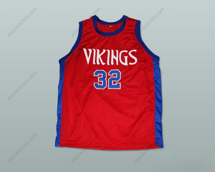 CUSTOM ANY Name Number MAGIC JOHNSON 32 LANSING EVERETT HIGH SCHOOL VIKINGS BASKETBALL JERSEY RED Top Stitched S-6XL