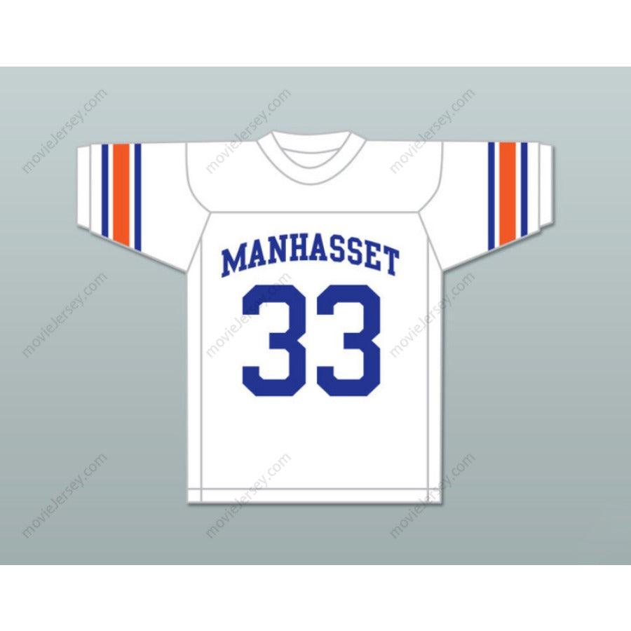 CUSTOM ANY Name Number JIM BROWN 33 MANHASSET HIGH SCHOOL INDIANS WHITE FOOTBALL JERSEY Top Stitched S-6XL