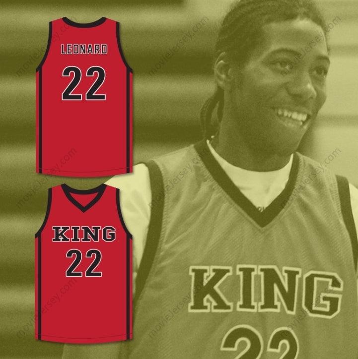 CUSTOM ANY Name Number KAWHI LEONARD 22 MARTIN LUTHER KING HIGH SCHOOL  RED BASKETBALL JERSEY 4 Top Stitched S-6XL