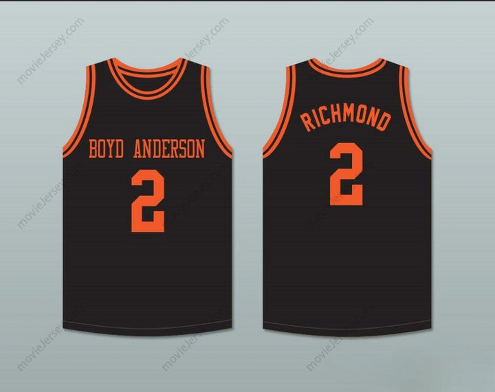 CUSTOM ANY Name Number MITCH RICHMOND 2 BOYD H.  HIGH SCHOOL COBRAS BLACK BASKETBALL JERSEY Top Stitched S-6XL
