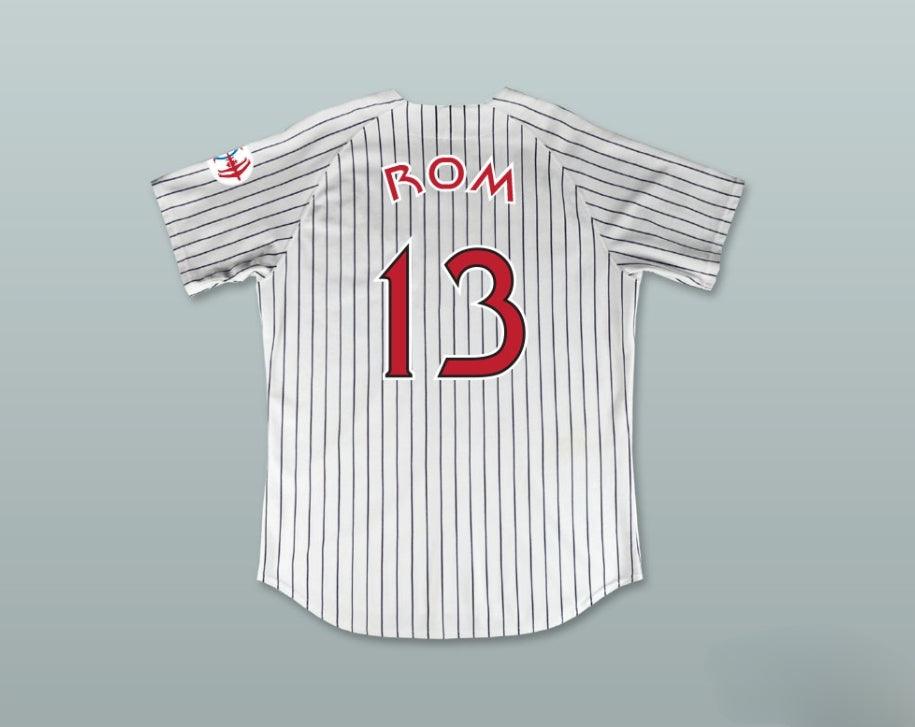 Custom Any Name Number ROM 13 DEEP SPACE NINERS WHITE PINSTRIPED BASEBALL JERSEY Top Stitched S-6XL