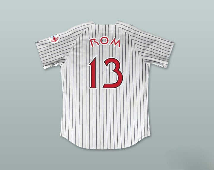 Custom Any Name Number ROM 13 DEEP SPACE NINERS WHITE PINSTRIPED BASEBALL JERSEY Top Stitched S-6XL